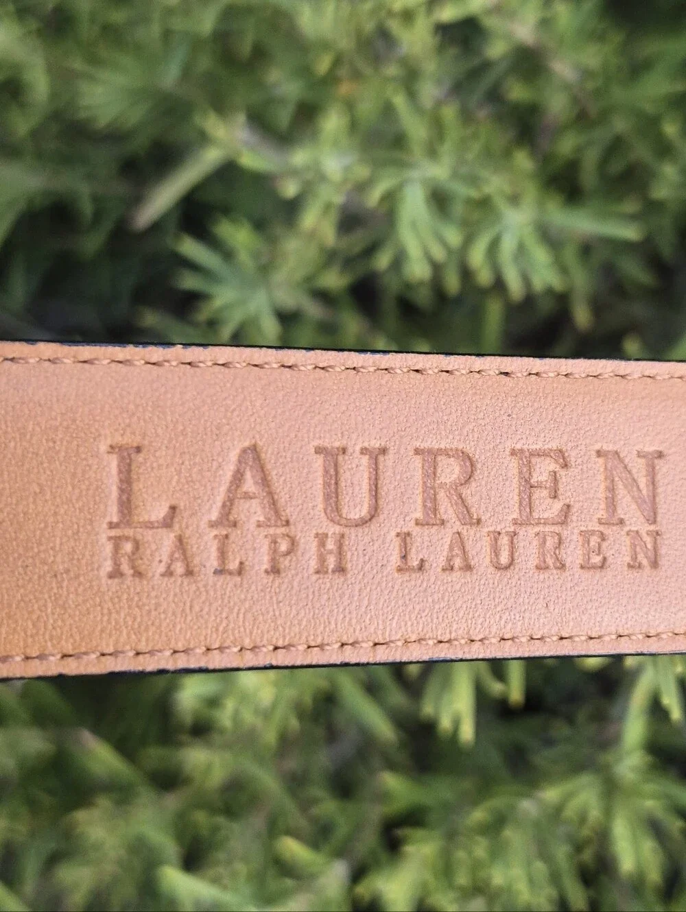 Lauren Ralph Lauren Black Leather Plaque Belt Medium NWOT